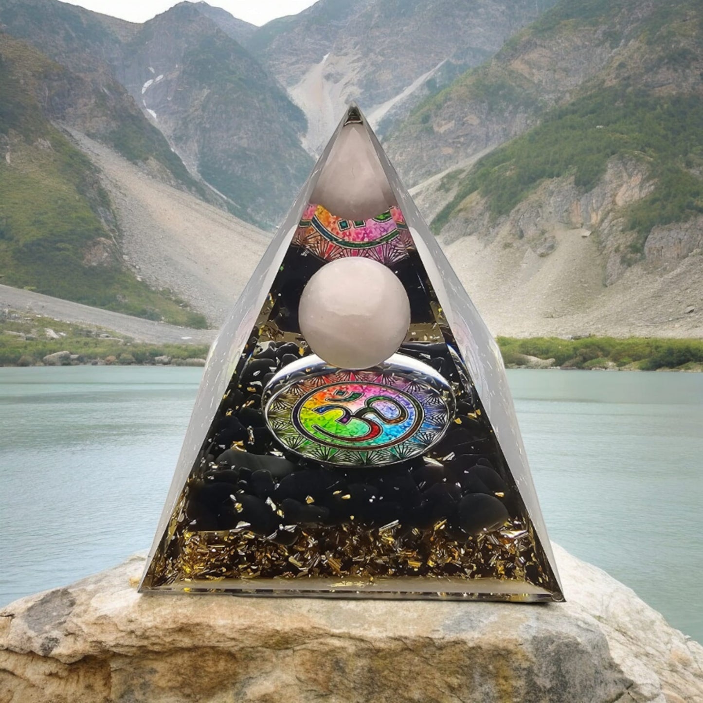 Rose Quartz Orgone Pyramid