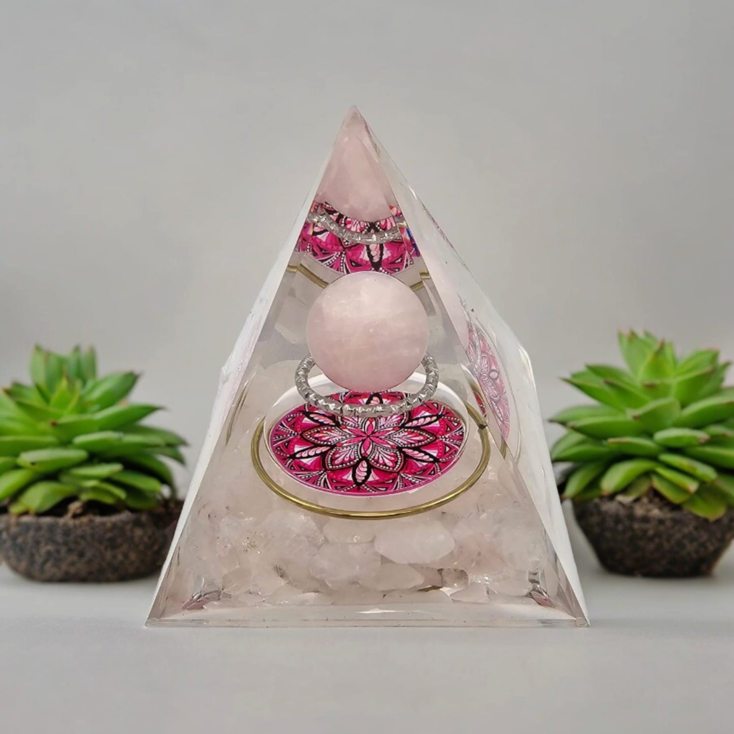 Rose Quartz Orgone Pyramid