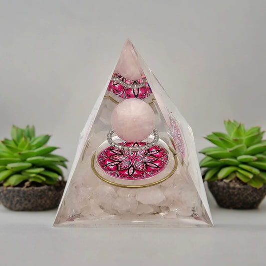 Rose Quartz Orgone Pyramid