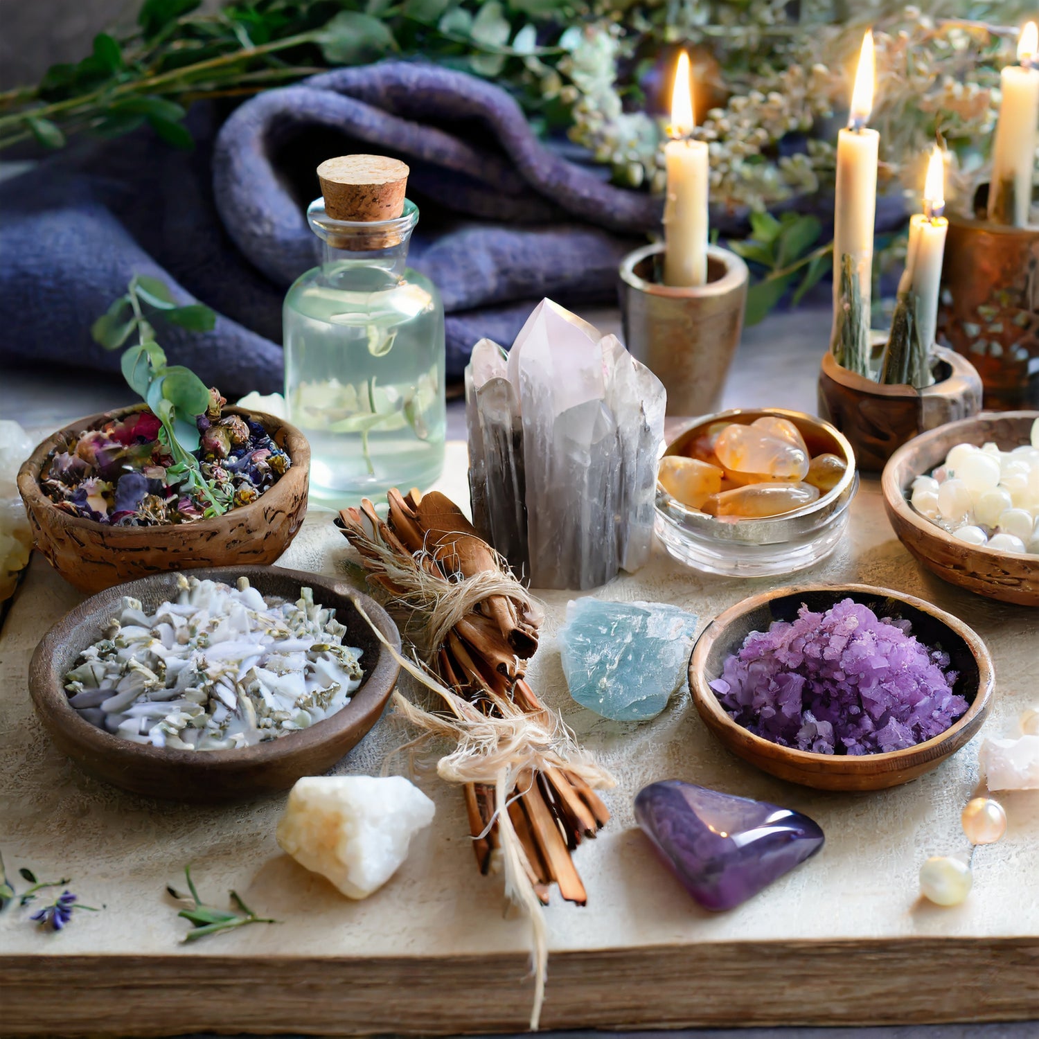 Sage Incense Crystal Kit