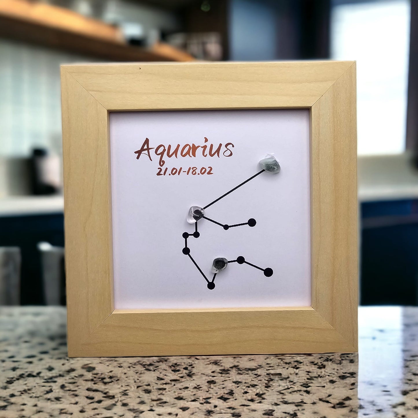 Zodiac Constellation Crystal Gemstone Framed Wall Art