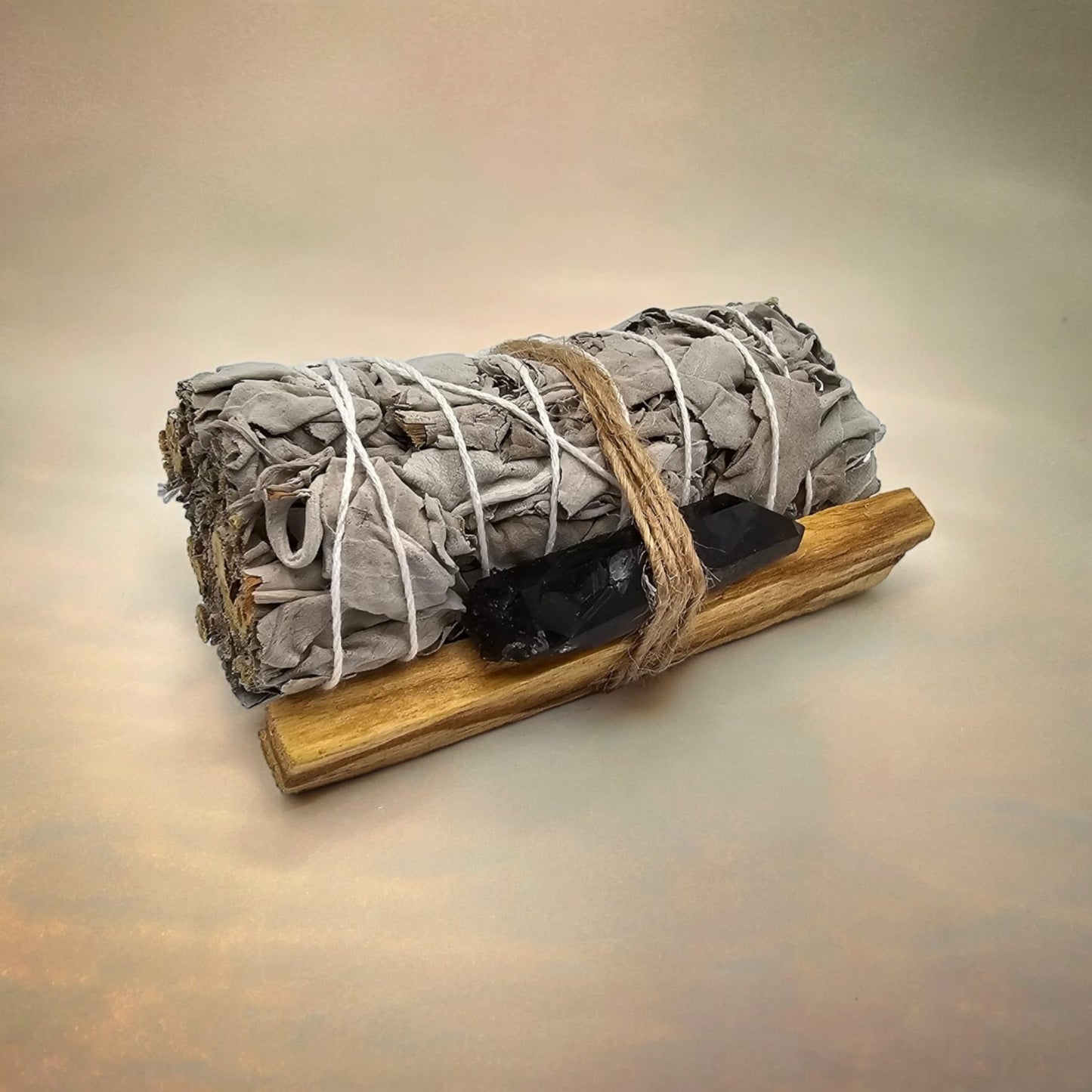 White Sage, Palo Santo Stick and Natural Crystal Stone