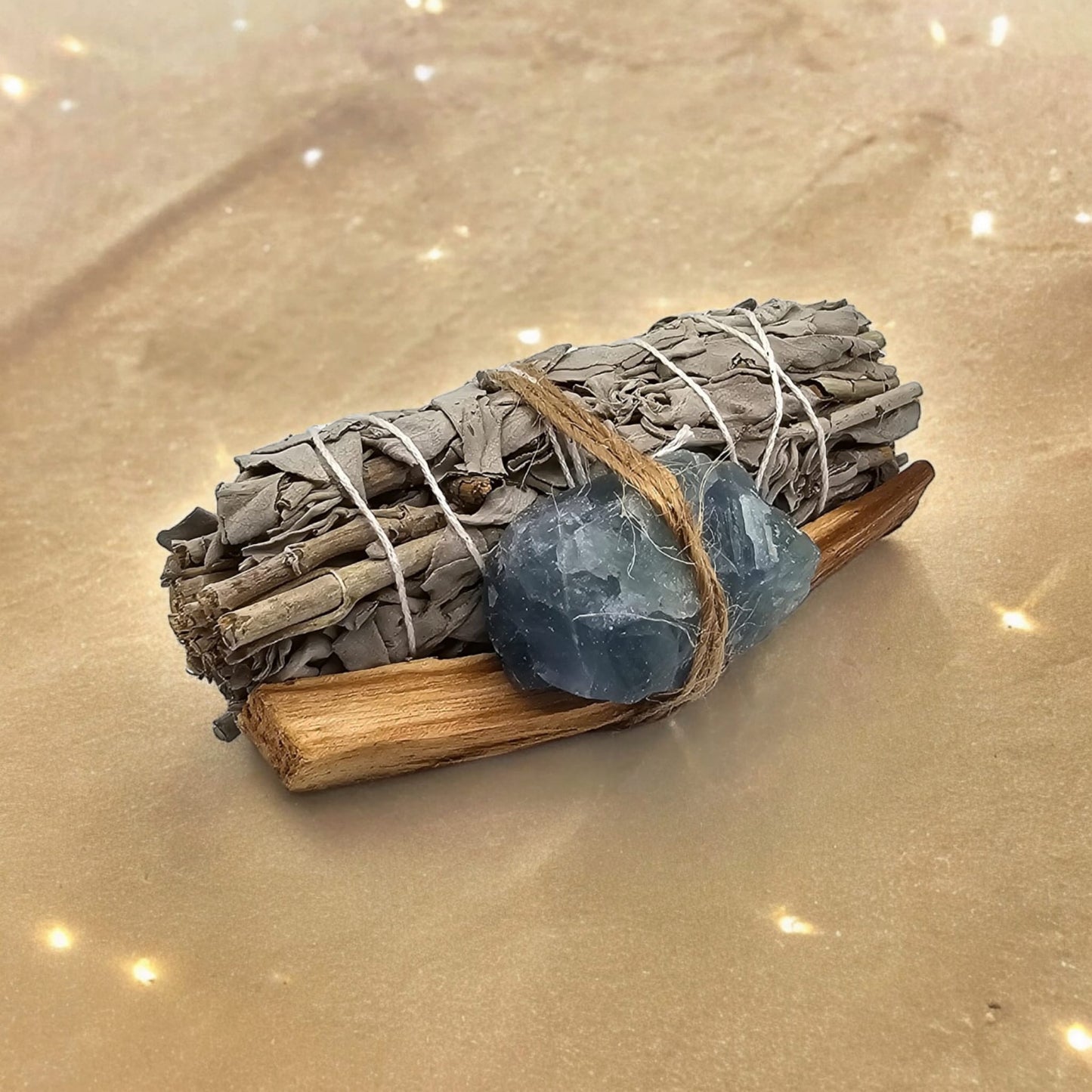 White Sage, Palo Santo Stick and Natural Crystal Stone