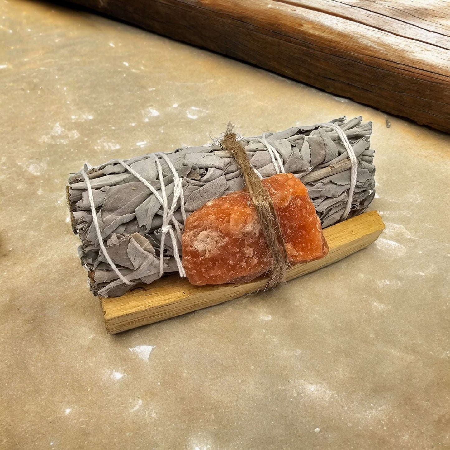 White Sage, Palo Santo Stick and Natural Crystal Stone