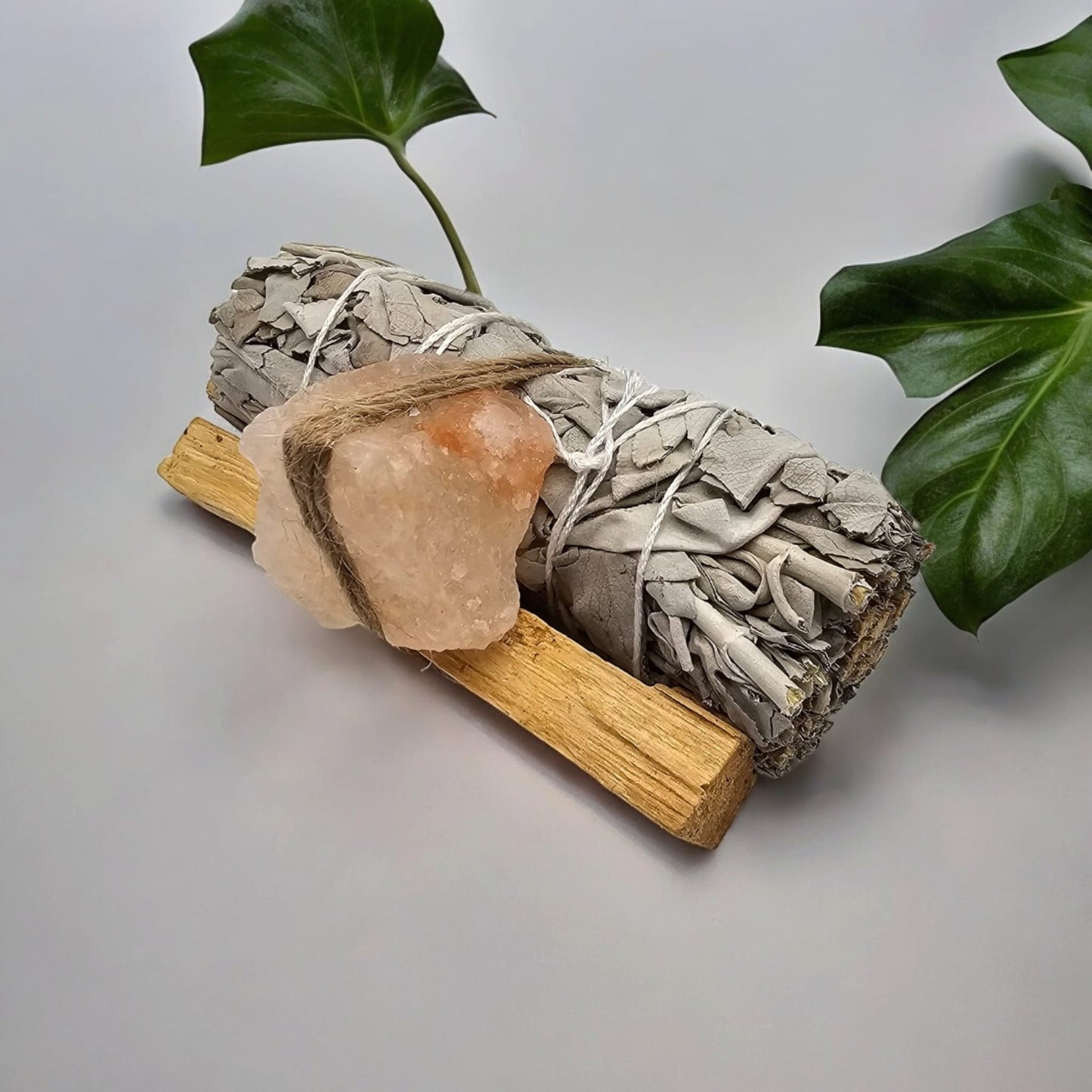 White Sage, Palo Santo Stick and Natural Crystal Stone