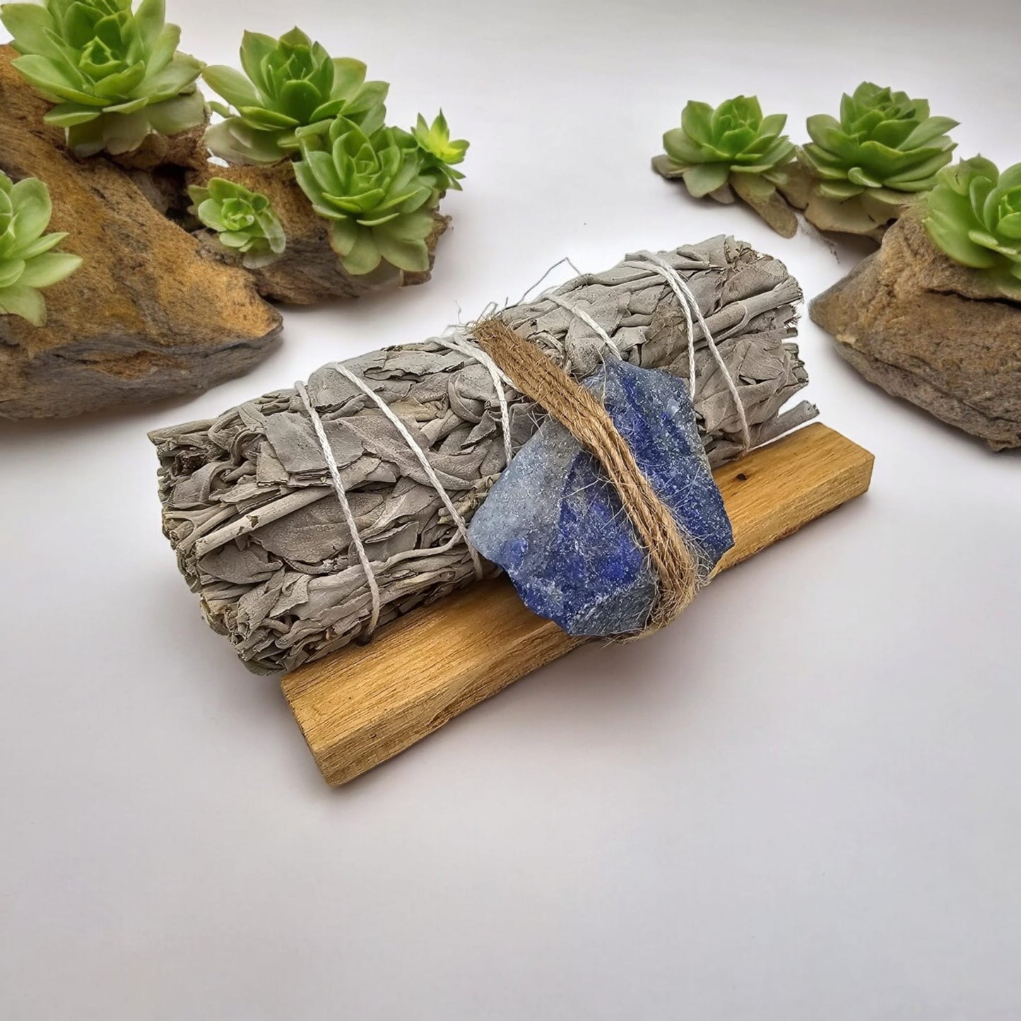 White Sage, Palo Santo Stick and Natural Crystal Stone