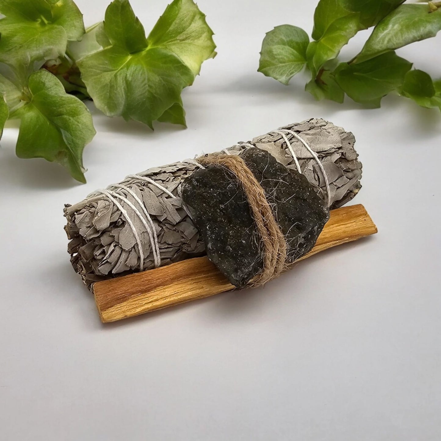 White Sage, Palo Santo Stick and Natural Crystal Stone