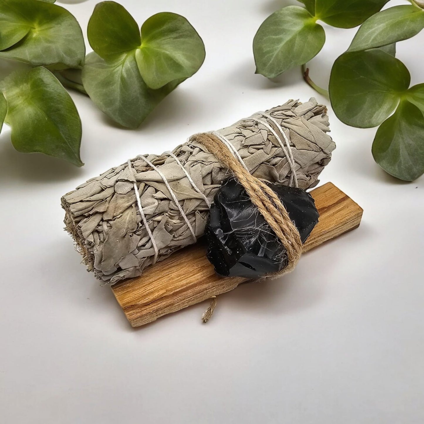 White Sage, Palo Santo Stick and Natural Crystal Stone