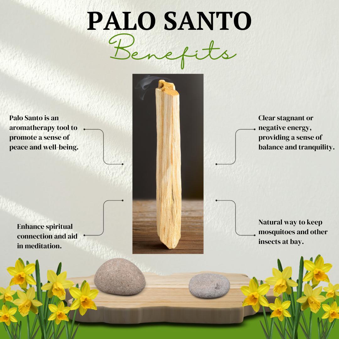 White Sage, Palo Santo Stick and Natural Crystal Stone