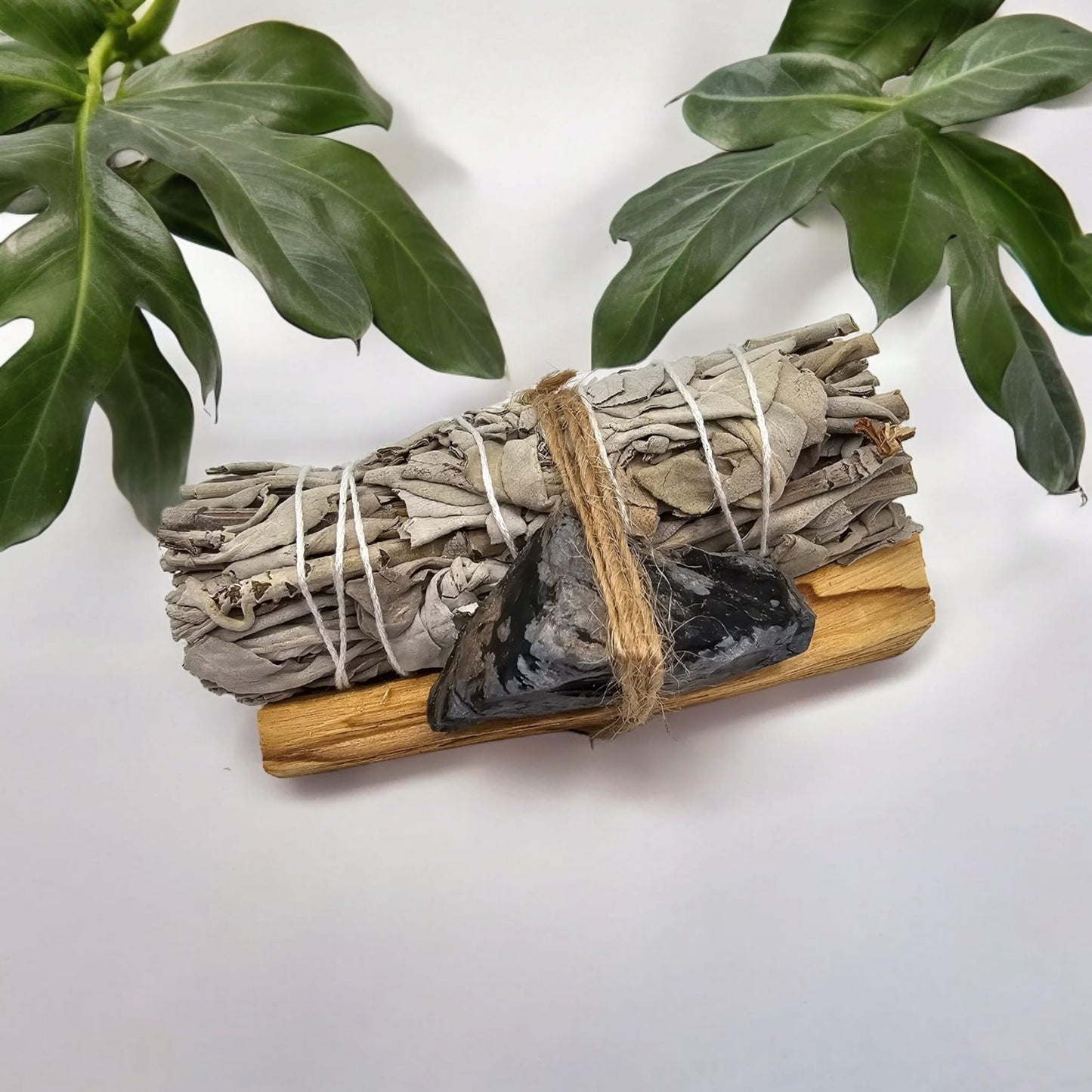 White Sage, Palo Santo Stick and Natural Crystal Stone
