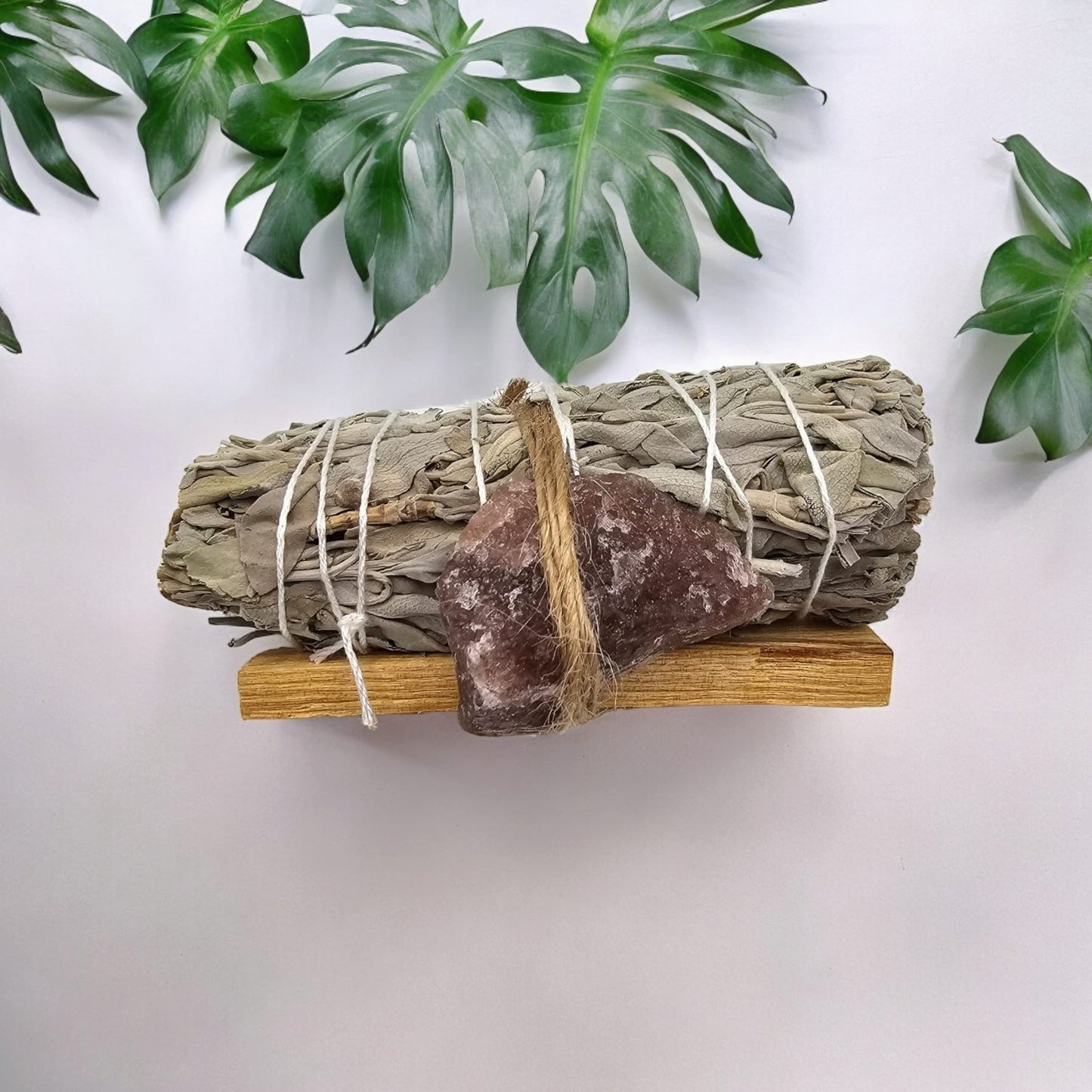 White Sage, Palo Santo Stick and Natural Crystal Stone